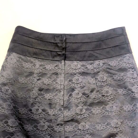 Women’s H & M Gray Lace Pencil  Skirt w/Zippered Back Size 8 - Picture 3 of 8